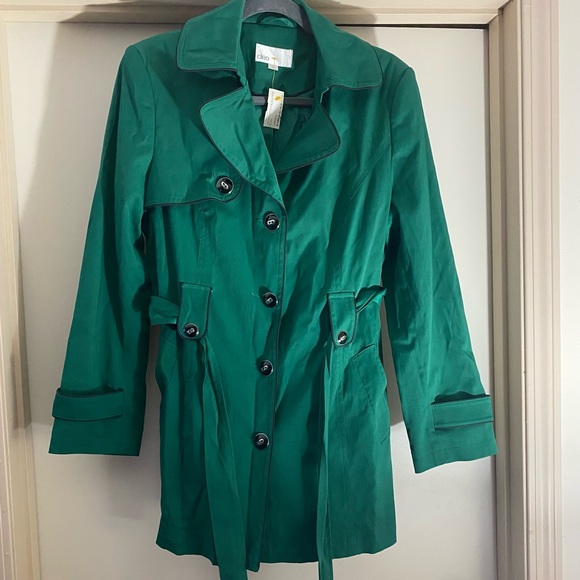 Cleo green trench coat . Size 10 - Picture 3 of 10
